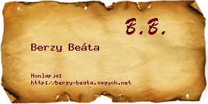 Berzy Beáta névjegykártya